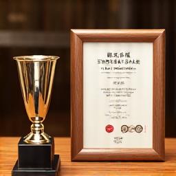 東京都優秀技能者知事賞のトロフィーと賞状